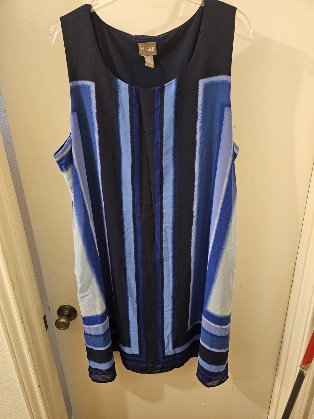 Never Worn Chico's Blue Striped Sleeveless Dress